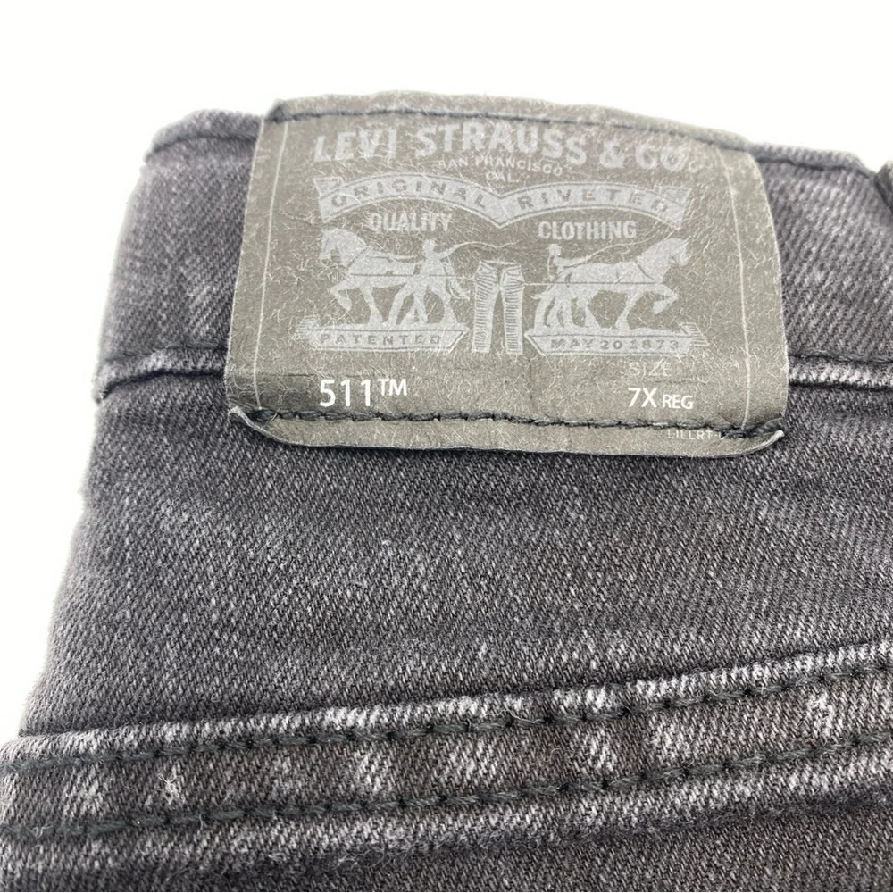 Levis 511 Slim Performance Jeans Dark Wash Waist Kids Size 7X Reg 7-8 Years Girl